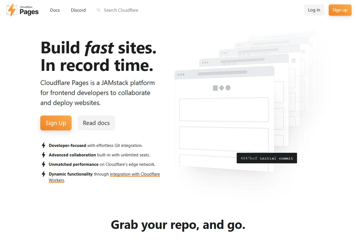 Cloudflare Pages free static hosting homepage 2026