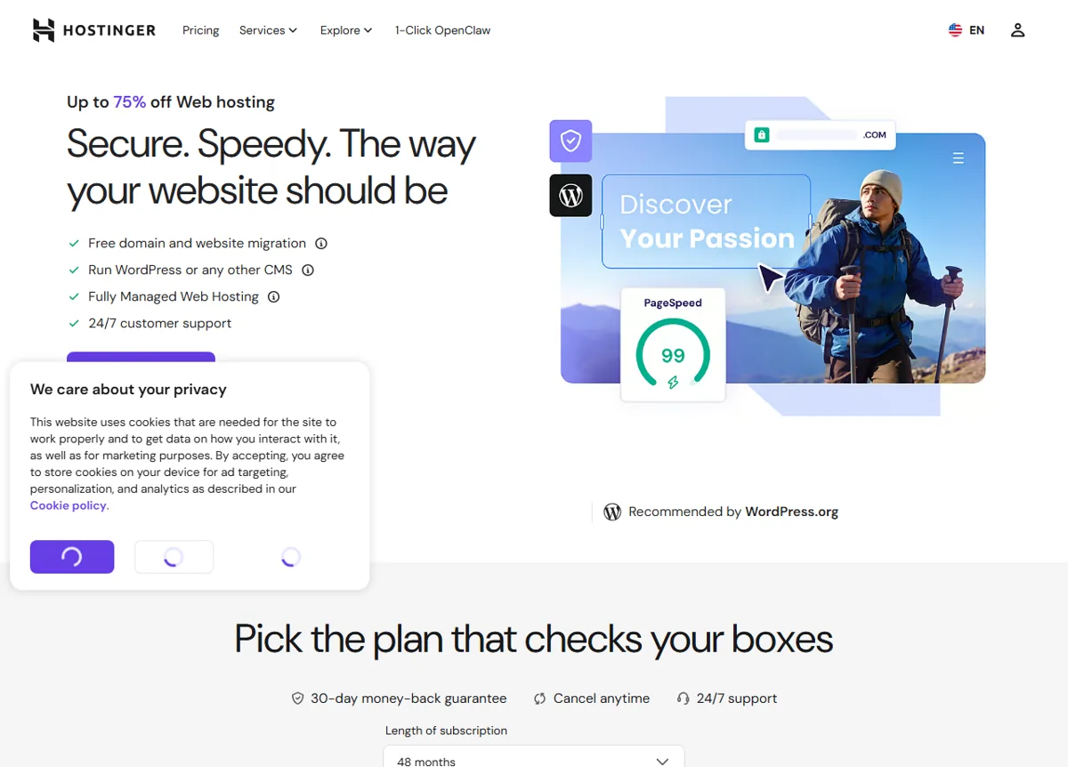 Hostinger web hosting plans and pricing 2026